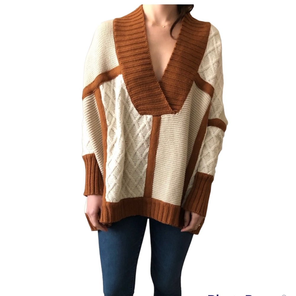 525 America sleeved poncho sweater